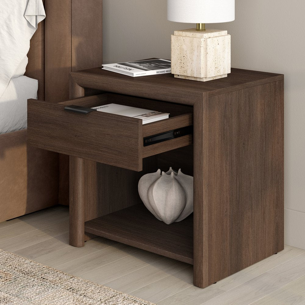 Hudson & Canal - Clara 24in Rectangular Nightstand in Brown Oak - NS2482 view 7