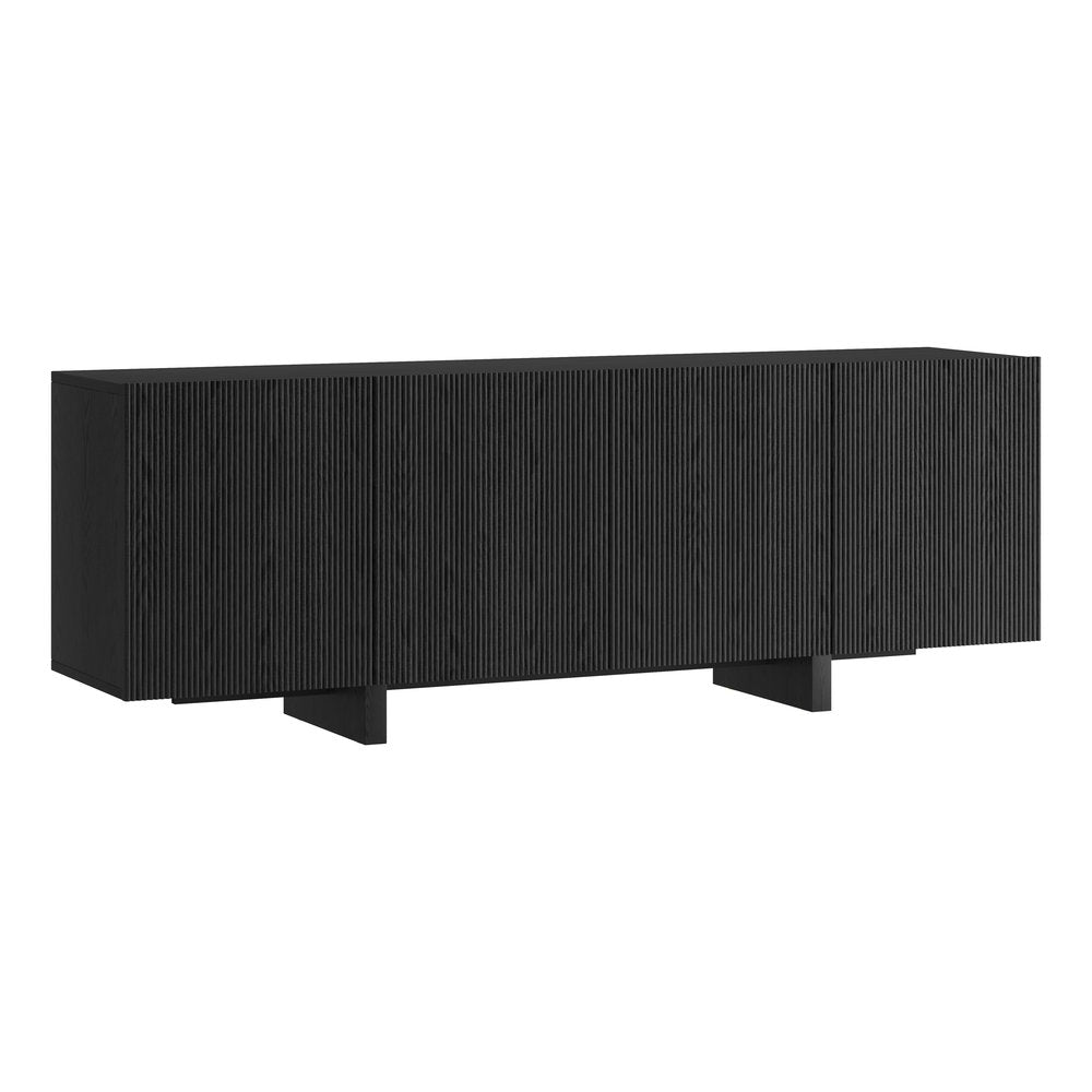 Hudson & Canal - Harold Rectangular Fluted TV Stand for TVs up to 75in in Black Grain - TV2515 view 1