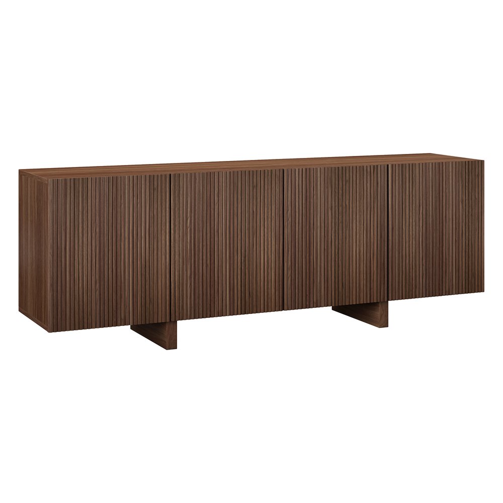 Hudson & Canal - Harold Rectangular Fluted TV Stand for TVs up to 75in in Satin Walnut - TV2517 view 1