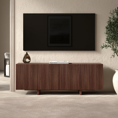 Hudson & Canal - Harold Rectangular Fluted TV Stand for TVs up to 75in in Satin Walnut - TV2517 view 4