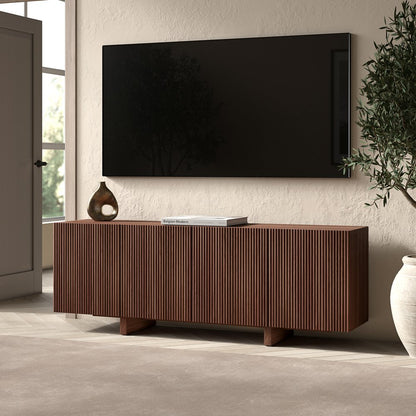 Hudson & Canal - Harold Rectangular Fluted TV Stand for TVs up to 75in in Satin Walnut - TV2517 view 5