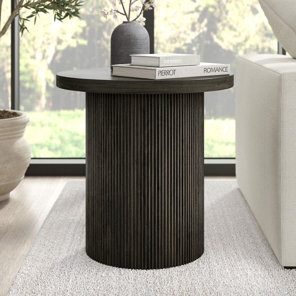 Hudson & Canal - Isa 22" Wide Round Side Table in Alder Brown - ST2438 view 5