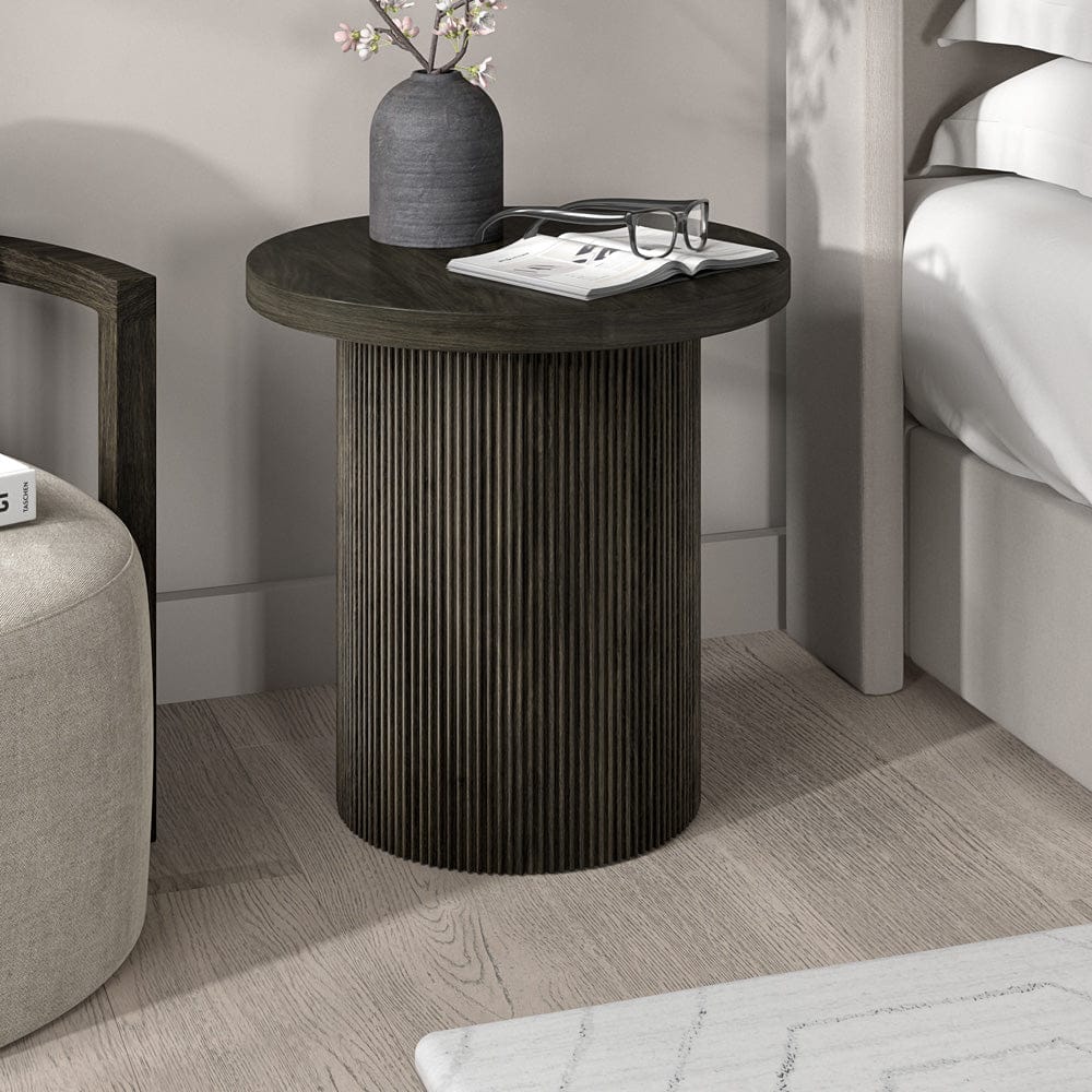 Hudson & Canal - Isa 22" Wide Round Side Table in Alder Brown - ST2438 view 7