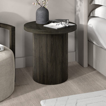 Hudson & Canal - Isa 22" Wide Round Side Table in Alder Brown - ST2438 view 7