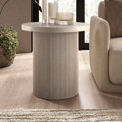Hudson & Canal - Isa 22" Wide Round Side Table in Alder White - ST2437 view 4