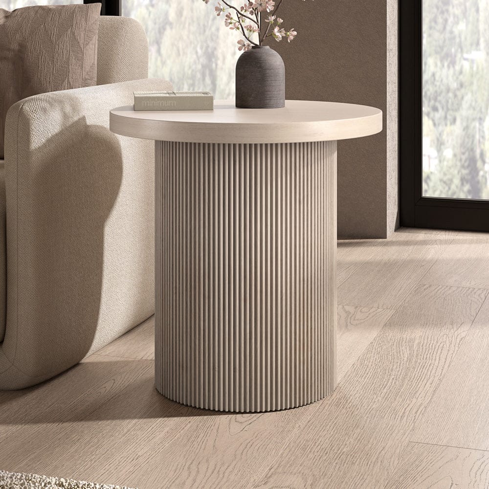 Hudson & Canal - Isa 22" Wide Round Side Table in Alder White - ST2437 view 5