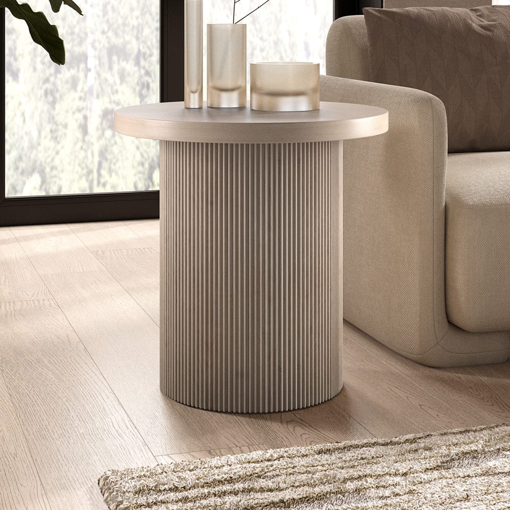Hudson & Canal - Isa 22" Wide Round Side Table in Alder White - ST2437 view 6