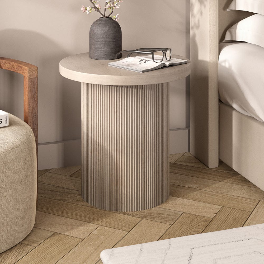 Hudson & Canal - Isa 22" Wide Round Side Table in Alder White - ST2437 view 7