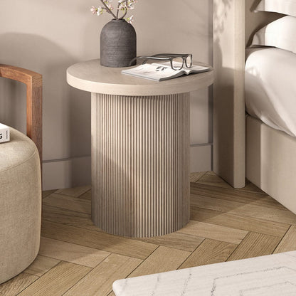 Hudson & Canal - Isa 22" Wide Round Side Table in Alder White - ST2437 view 7