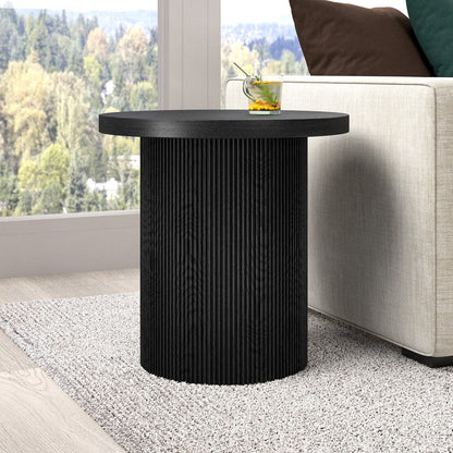 Hudson & Canal - Isa 22" Wide Round Side Table in Black Grain - ST2436 view 4