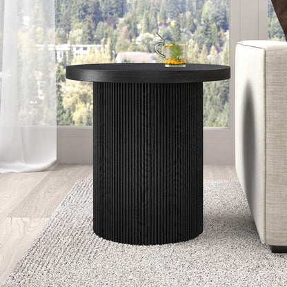 Hudson & Canal - Isa 22" Wide Round Side Table in Black Grain - ST2436 view 6