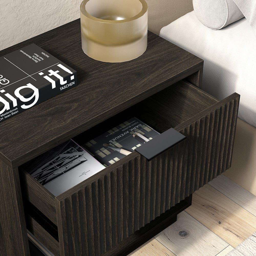 Hudson & Canal - Karten 24" Wide Rectangular Nightstand in Alder Brown - NS2429 view 5