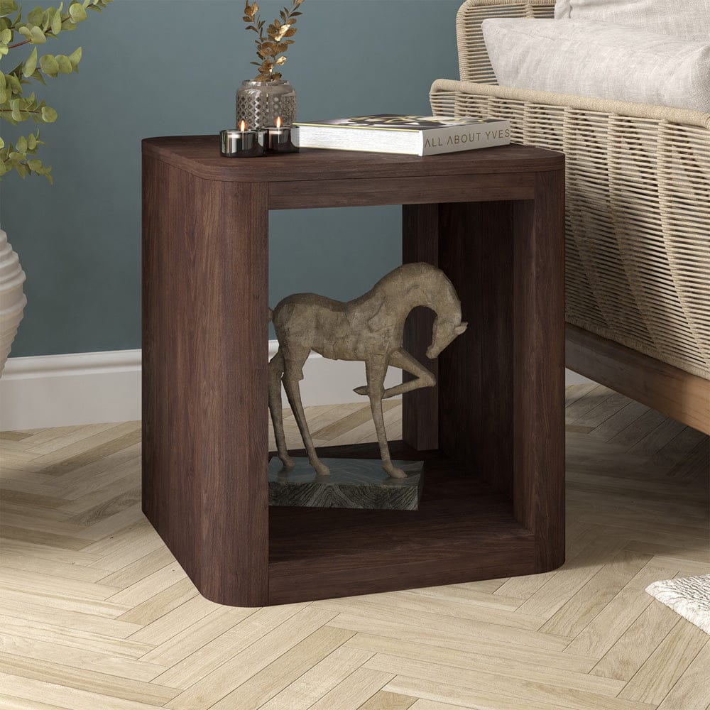 Hudson & Canal - Kellan 20" Wide Square Side Table in Alder Brown - ST2184 view 5