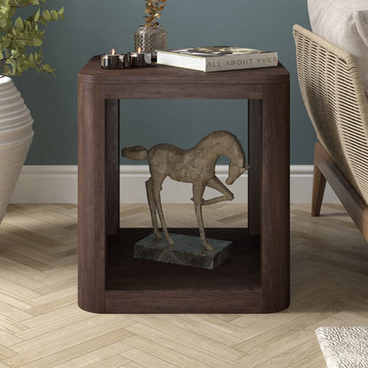 Hudson & Canal - Kellan 20" Wide Square Side Table in Alder Brown - ST2184 view 6