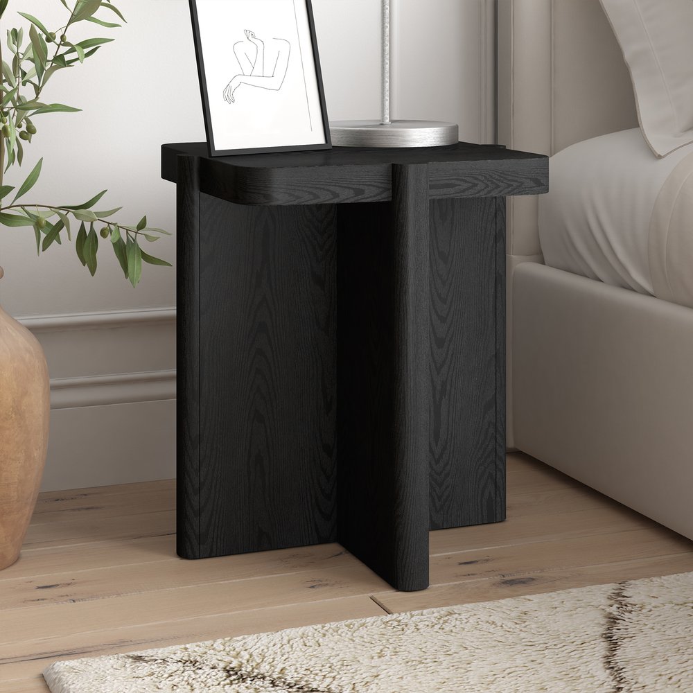Hudson & Canal - Laguna 20in Wide Square Side Table in Black Grain - ST2465 view 7