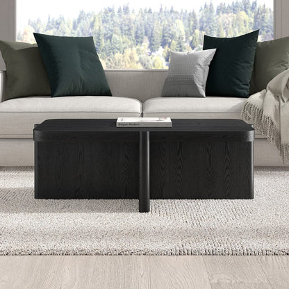 Hudson & Canal - Laguna 45" Wide Rectangular Coffee Table in Black Grain - CT2462 view 6