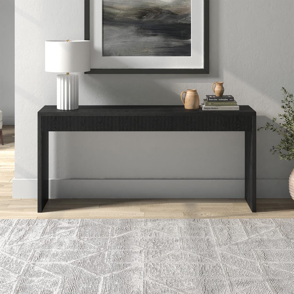 Hudson & Canal - Lawrence 64" Wide Rectangular Console Table in Black Grain - AT2375 view 5