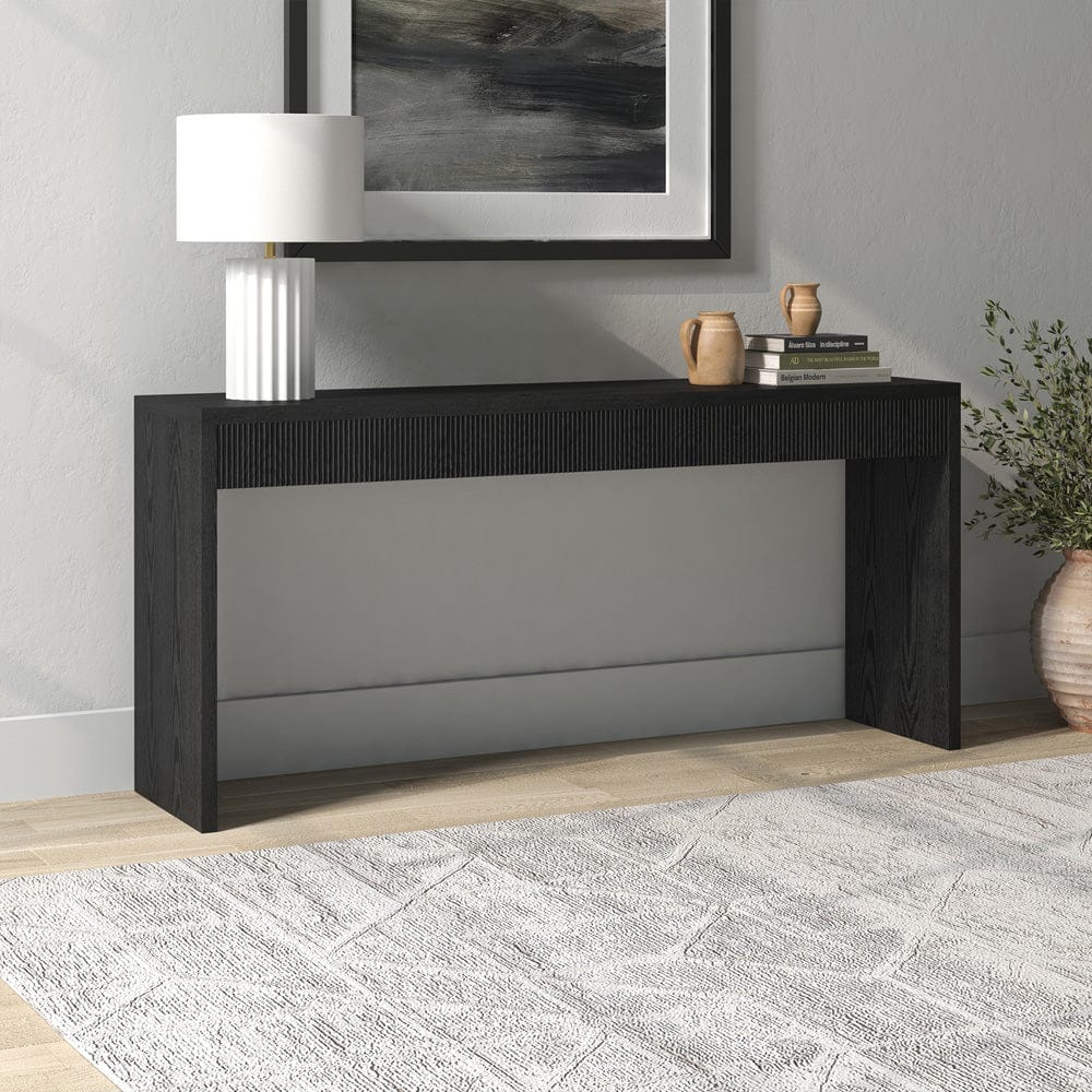 Hudson & Canal - Lawrence 64" Wide Rectangular Console Table in Black Grain - AT2375 view 6