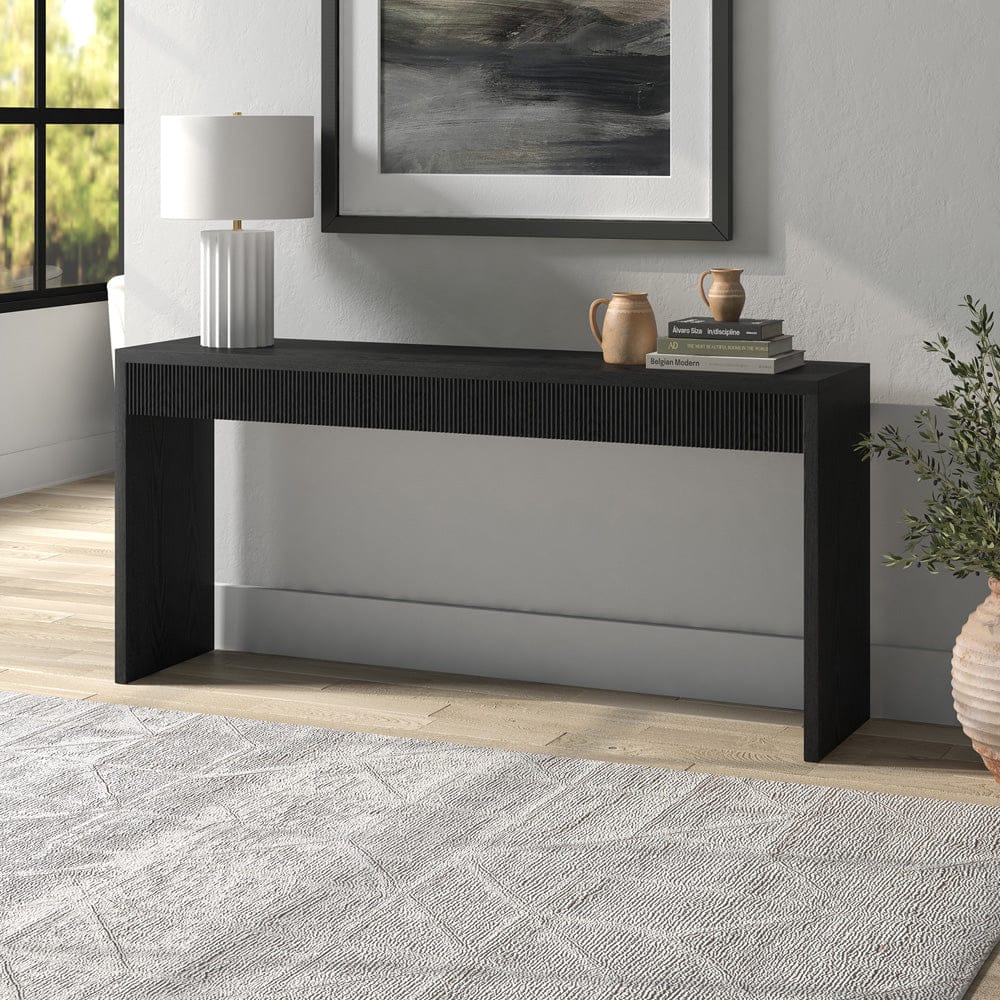 Hudson & Canal - Lawrence 64" Wide Rectangular Console Table in Black Grain - AT2375 view 7