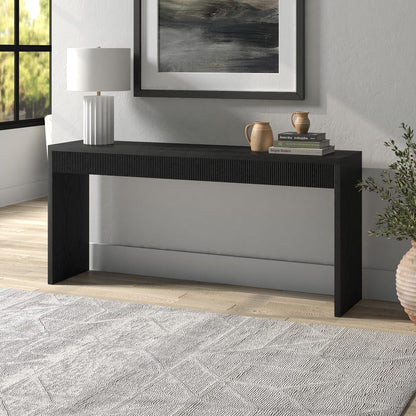 Hudson & Canal - Lawrence 64" Wide Rectangular Console Table in Black Grain - AT2375 view 7