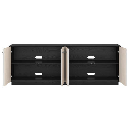 Hudson & Canal - Lillian Rectangular TV Stand for TV's up to 75" in Black Grain/Alder White - TV2409 view 4