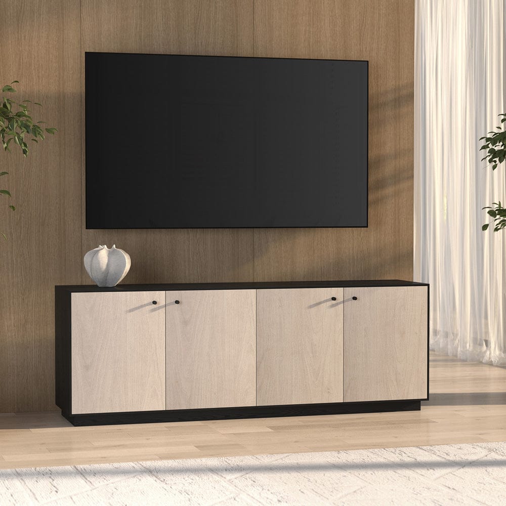 Hudson & Canal - Lillian Rectangular TV Stand for TV's up to 75" in Black Grain/Alder White - TV2409 view 9