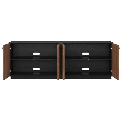 Hudson & Canal - Lillian Rectangular TV Stand for TV's up to 75" in Black Grain/Satin Walnut - TV2410 view 4