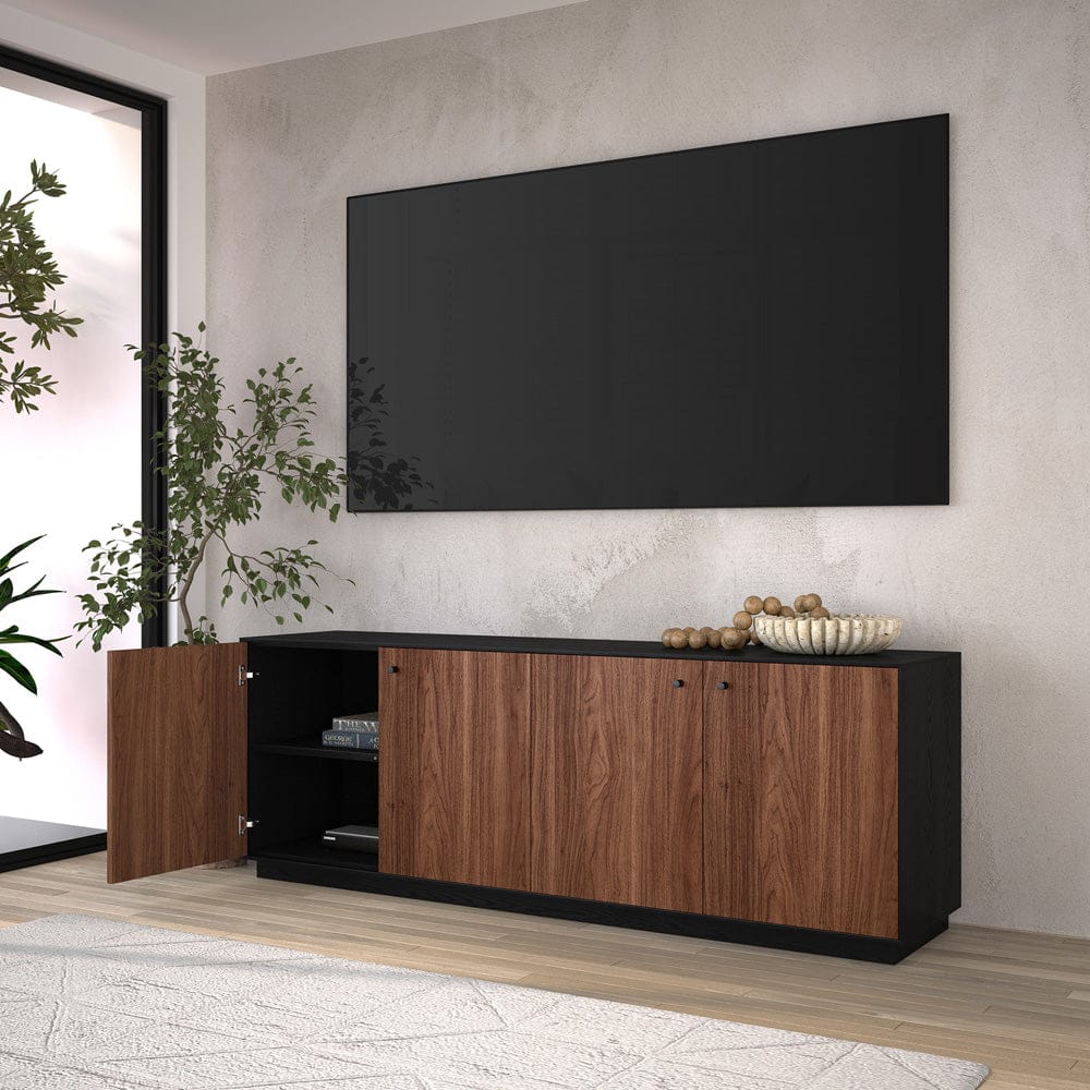 Hudson & Canal - Lillian Rectangular TV Stand for TV's up to 75" in Black Grain/Satin Walnut - TV2410 view 8