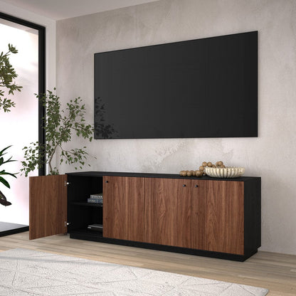 Hudson & Canal - Lillian Rectangular TV Stand for TV's up to 75" in Black Grain/Satin Walnut - TV2410 view 8