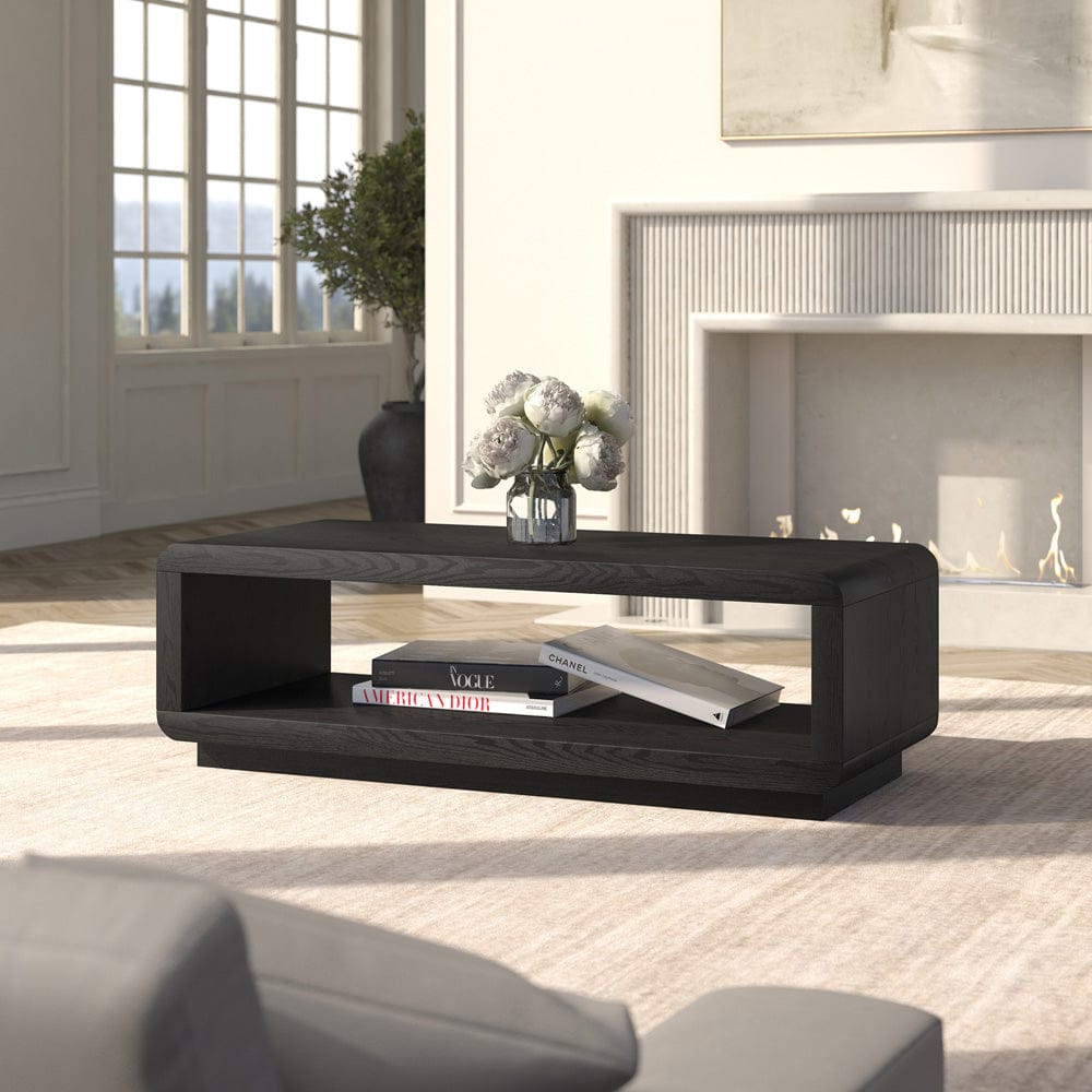 Hudson & Canal - Lonni 47" Wide Rectangular Coffee Table in Black Grain - CT2446 view 6