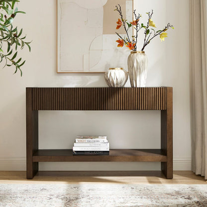 Hudson & Canal - Manzanita 48" Wide Rectangular Console Table in Brown Oak Veneer - AT2457 view 6