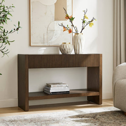 Hudson & Canal - Manzanita 48" Wide Rectangular Console Table in Brown Oak Veneer - AT2457 view 7
