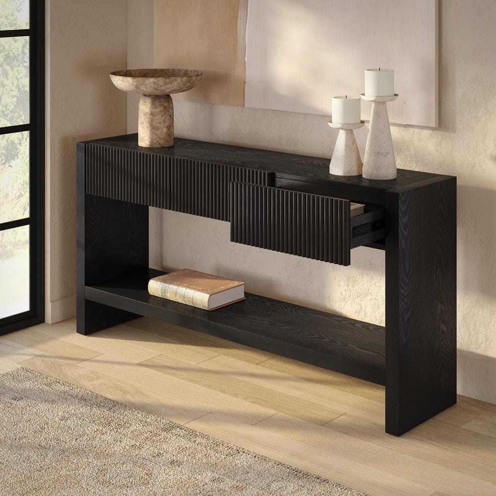 Hudson & Canal - Manzanita 60" Wide Rectangular Console Table in Black Veneer - AT2459 view 6