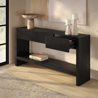 Hudson & Canal - Manzanita 60" Wide Rectangular Console Table in Black Veneer - AT2459 view 6