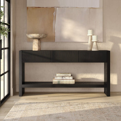 Hudson & Canal - Manzanita 60" Wide Rectangular Console Table in Black Veneer - AT2459 view 8