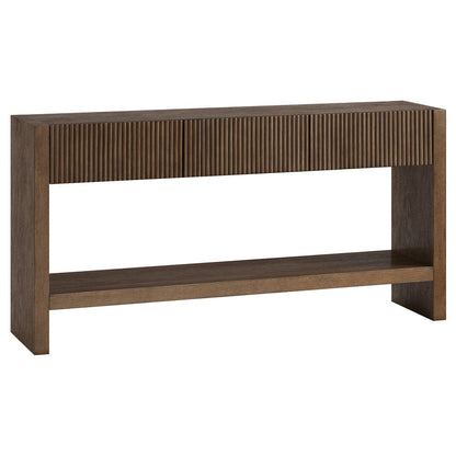 Hudson & Canal - Manzanita 60" Wide Rectangular Console Table in Brown Oak Veneer - AT2460 view 1