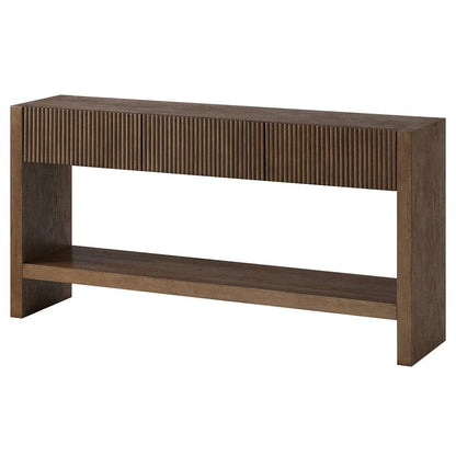 Hudson & Canal - Manzanita 60" Wide Rectangular Console Table in Brown Oak Veneer - AT2460 view 3