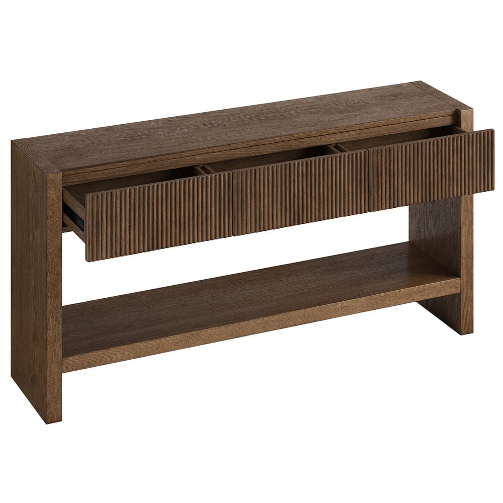 Hudson & Canal - Manzanita 60" Wide Rectangular Console Table in Brown Oak Veneer - AT2460 view 4