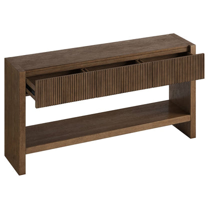 Hudson & Canal - Manzanita 60" Wide Rectangular Console Table in Brown Oak Veneer - AT2460 view 4