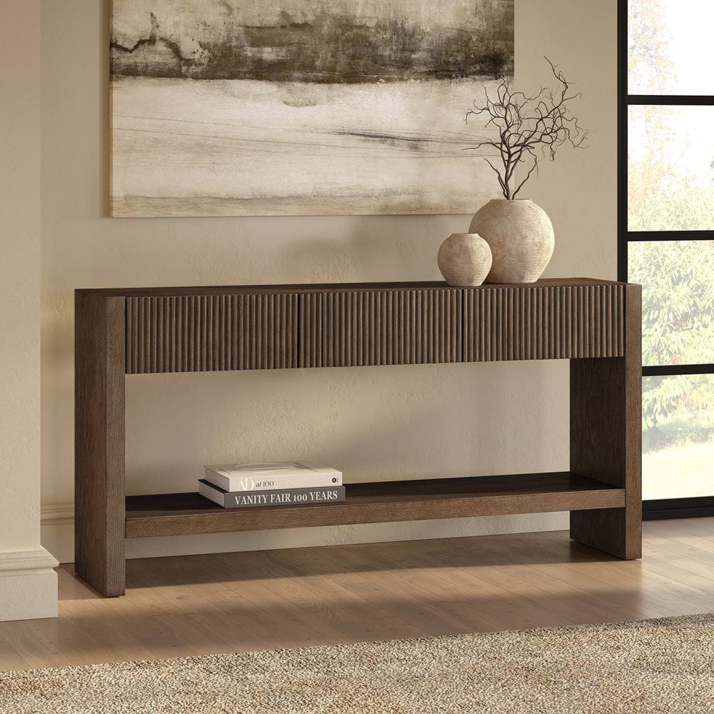 Hudson & Canal - Manzanita 60" Wide Rectangular Console Table in Brown Oak Veneer - AT2460 view 7