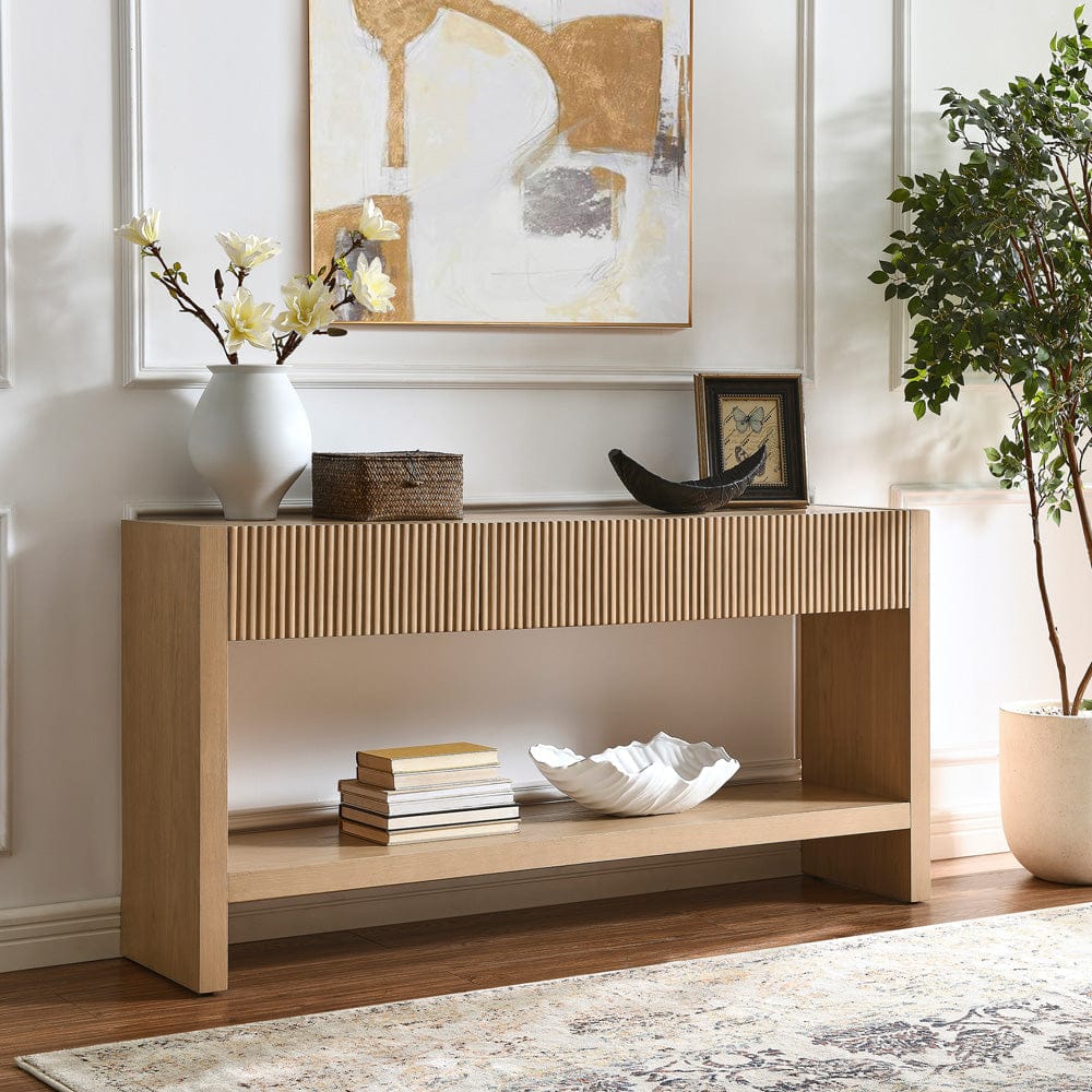 Hudson & Canal - Manzanita 60" Wide Rectangular Console Table in Light Oak Veneer - AT2461 view 6