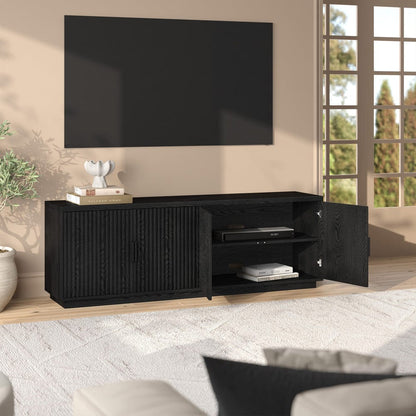 Hudson & Canal - Mero Rectangular TV Stand for TV's up to 75" in Black Grain - TV2396 view 8