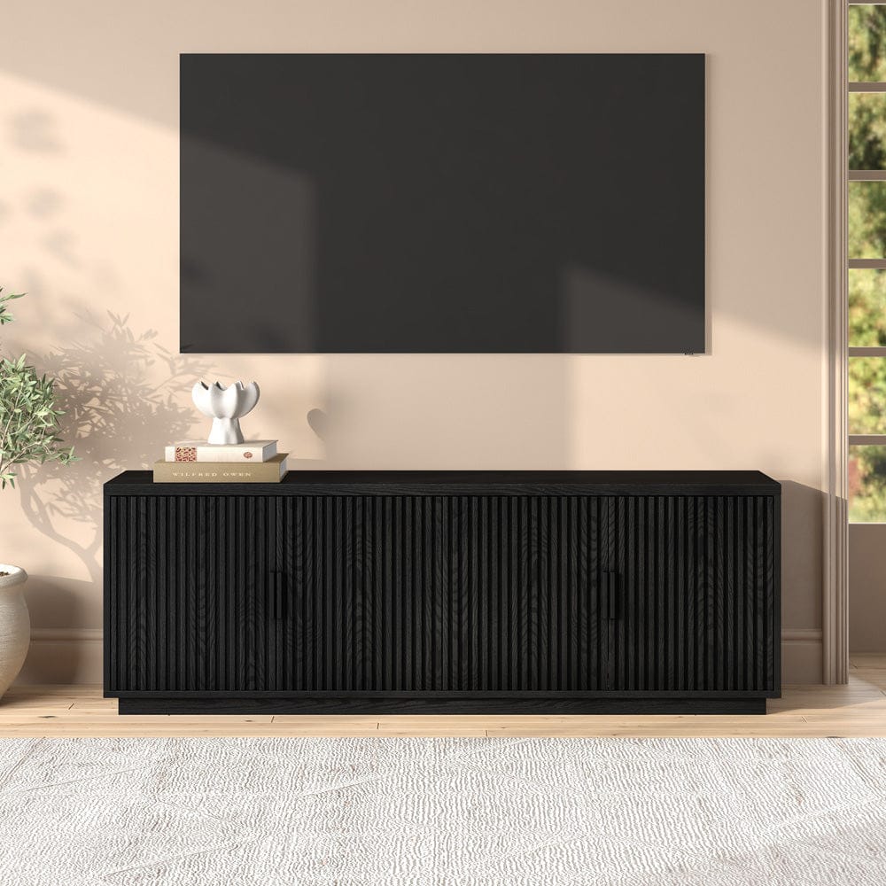 Hudson & Canal - Mero Rectangular TV Stand for TV's up to 75" in Black Grain - TV2396 view 9