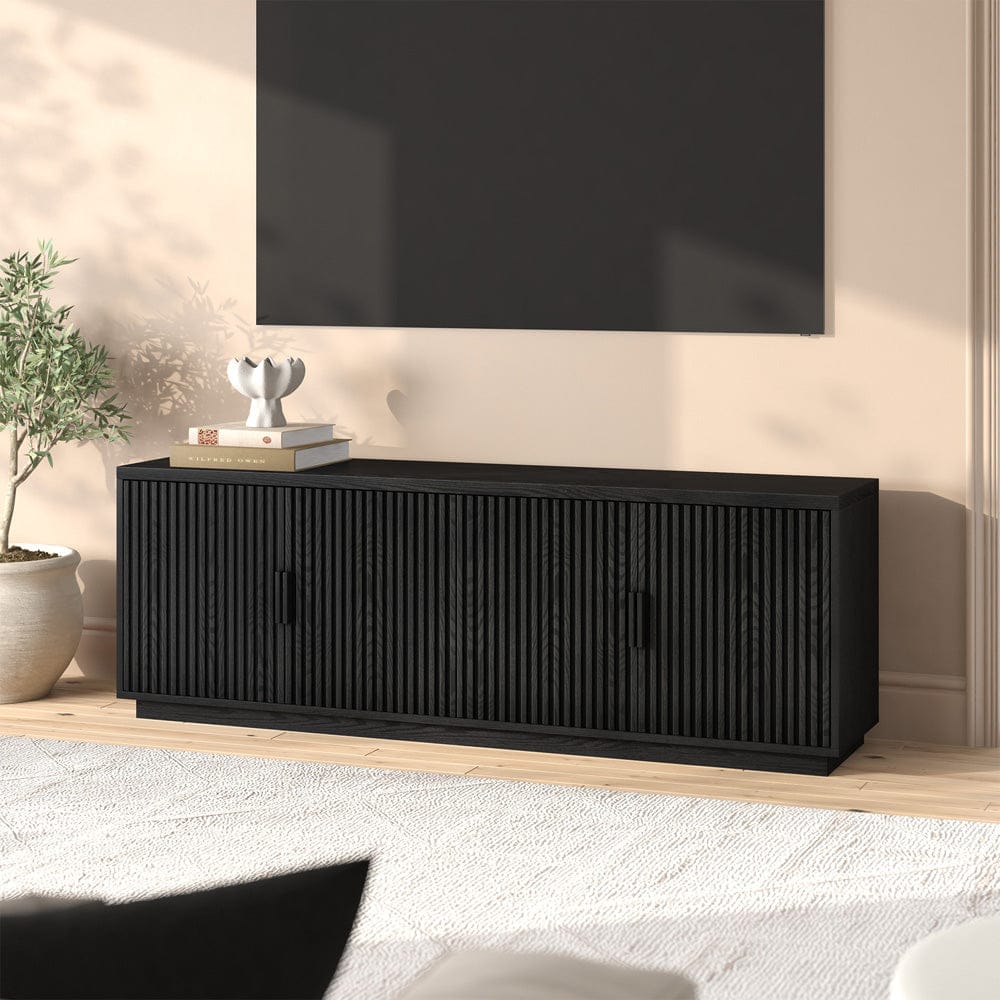 Hudson & Canal - Mero Rectangular TV Stand for TV's up to 75" in Black Grain - TV2396 view 10