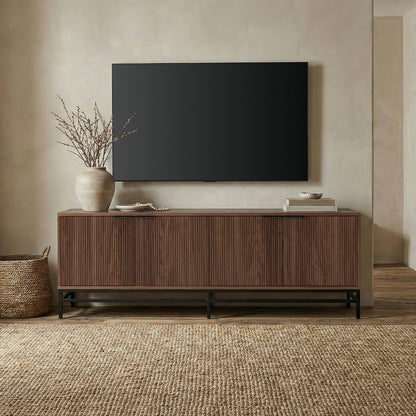 Hudson & Canal - Montello Rectangular Fluted TV Stand for TVs up to 78in in Satin Walnut - TV2523 view 5