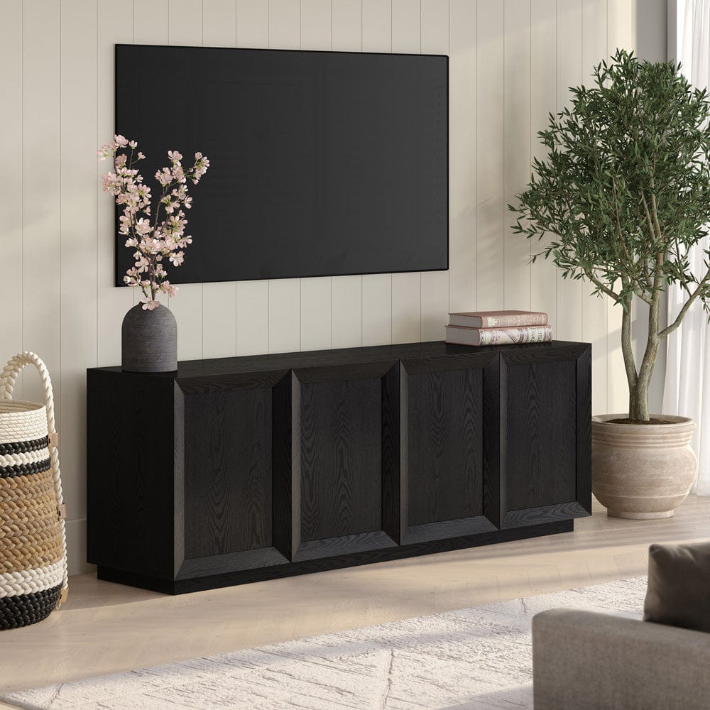 Hudson & Canal - Morse Rectangular TV Stand for TV's up to 75" in Black Grain - TV2403 view 7