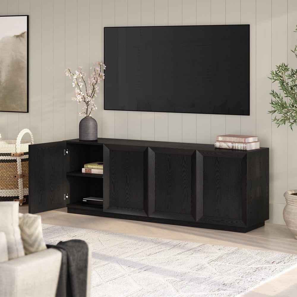 Hudson & Canal - Morse Rectangular TV Stand for TV's up to 75" in Black Grain - TV2403 view 8
