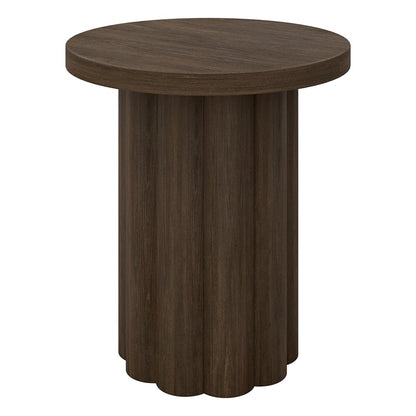 Hudson & Canal - Olie 20in Wide Round Fluted Side Table in Brown Oak - ST2491 view 1