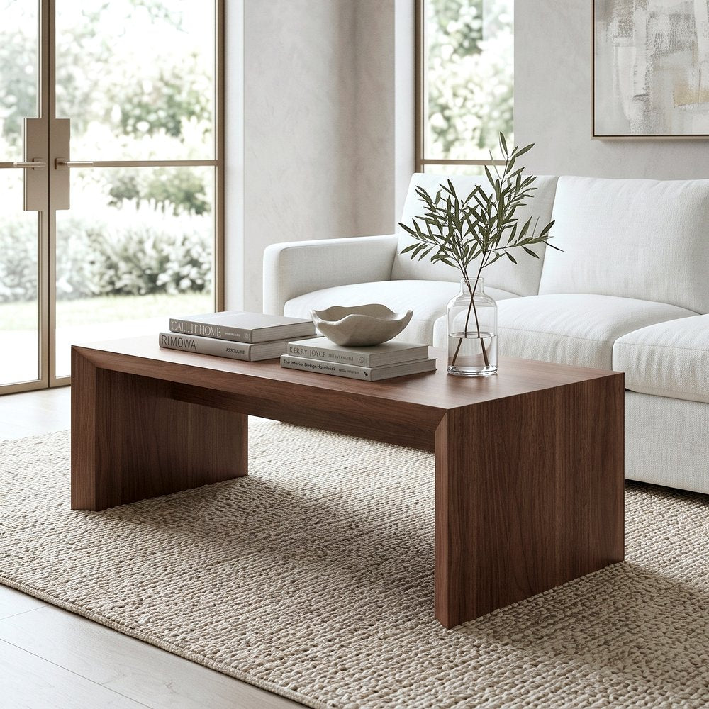Hudson & Canal - Oswin 48in Wide Rectangular Coffee Table in Satin Walnut - CT2571 view 5