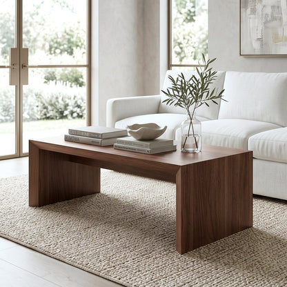 Hudson & Canal - Oswin 48in Wide Rectangular Coffee Table in Satin Walnut - CT2571 view 5